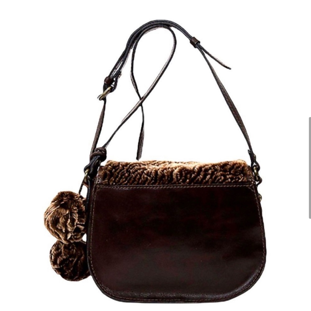 Patricia Nash Laser Cut Sherpa Bag- brown - Picture 5 of 7